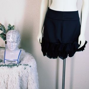 Express || Solid Black Tiered Ruffle Skirt